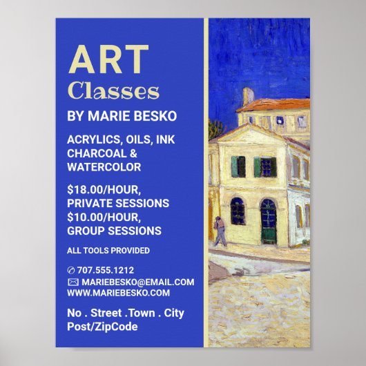 Het Gele Huis van Vincent Van Gogh, Kunstklassen Poster (Voorkant)