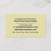 Het Gele Huis van Vincent Van Gogh, Kunstleraar Visitekaartje (Achterkant)