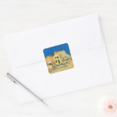 Het Gele Huis van Vincent Van Gogh Vierkante Sticker (Envelop)