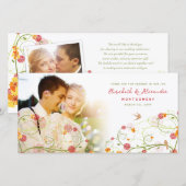 Het gele Huwelijk van de Lente van de Wervelingen Bedankkaart (Voorkant / Achterkant)