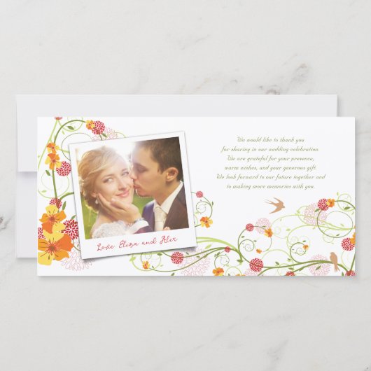 Het gele Huwelijk van de Lente van de Wervelingen Bedankkaart (Achterkant)