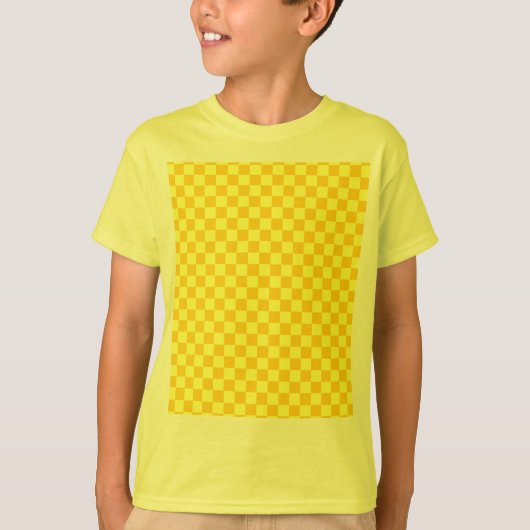 Het gele Klassieke Schaakbord van de Combinatie T-shirt (Voorkant)