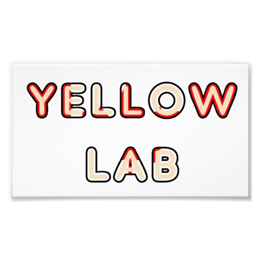 het gele laboratorium Canadees-Vlag in naam Foto Afdruk (Voorkant)