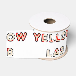het gele laboratorium Canadees-Vlag in naam Grosgrain Lint