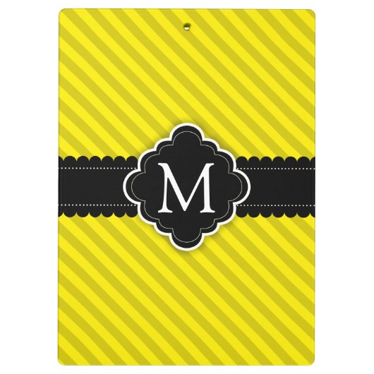Het gele Monogram van de Douane van het Patroon Klembord (Achterkant)