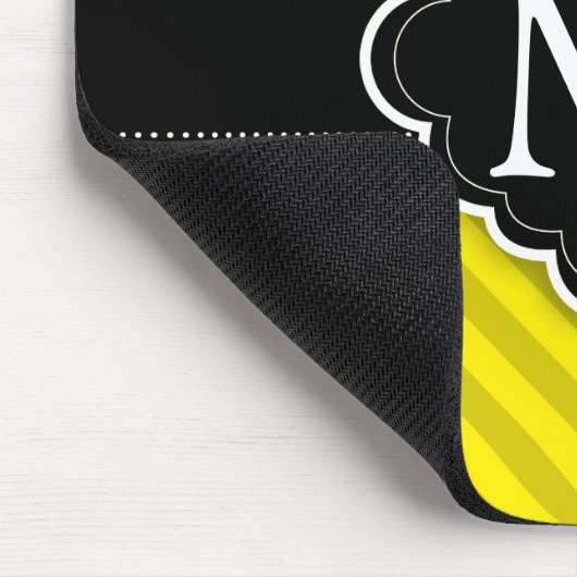 Het gele Monogram van de Douane van het Patroon Muismat (Hoek)