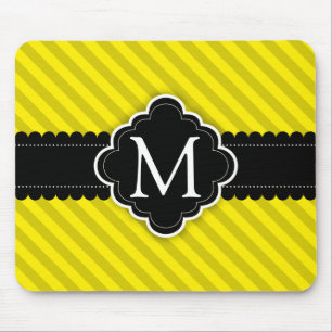 Het gele Monogram van de Douane van het Patroon Muismat
