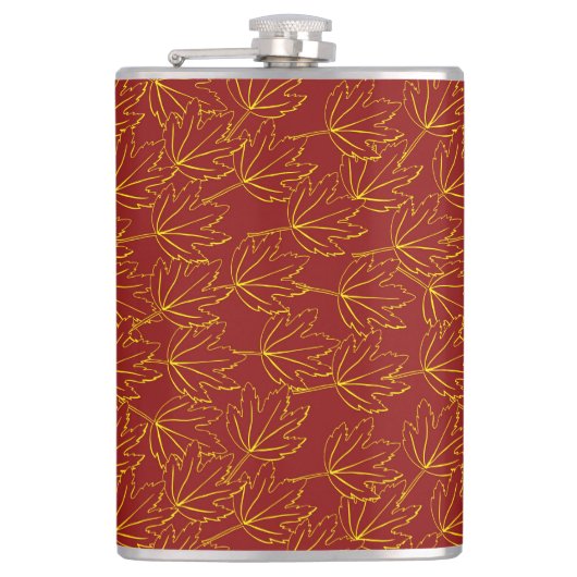 het gele najaarsblad is bruin heupfles (Voorkant)