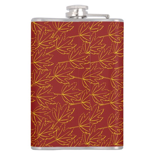 het gele najaarsblad is bruin heupfles (Achterkant)