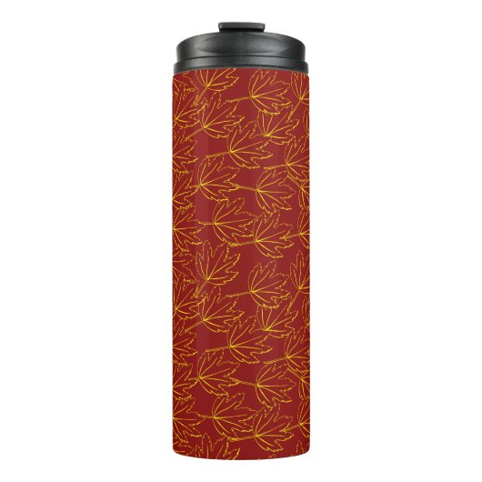 het gele najaarsblad is bruin thermosbeker (Voorkant)