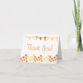 Het gele & Oranje Kleine Baby shower van Kleren Bedankkaart