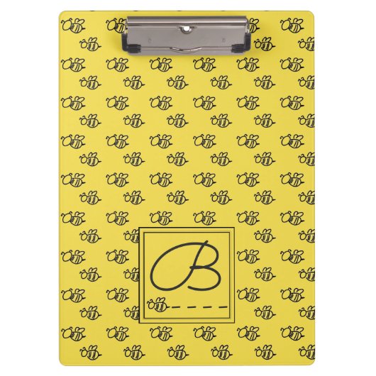 Het gele Patroon van de Bijen van de Zomer Klembord (Voorkant)