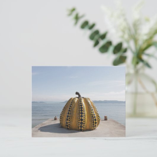 Het gele pompoen Briefkaart van Naoshima Yayoi Kus (Staand voorkant)