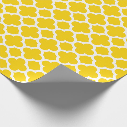 Het gele Verpakkende Document van het Patroon van Cadeaupapier (Hoek)