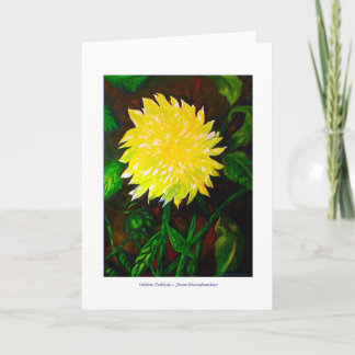 Het gele WENSKAART van de Dahlia Kaart