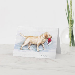 Het gele Wenskaart van de Kunst van de Hond van de Feestdagen Kaart