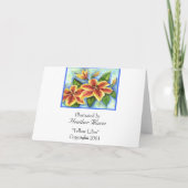 Het gele Wenskaart van Lelies Kaart (Achterkant)