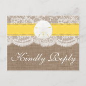 Het gele zand-dollaire Collectie RSVP Uitnodiging Briefkaart (Voorkant)