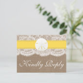 Het gele zand-dollaire Collectie RSVP Uitnodiging Briefkaart (Staand voorkant)