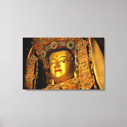 Het gelede Jowo Buddha-standbeeld, Jokhang Temple, Canvas Afdruk (Voorkant)