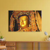 Het gelede Jowo Buddha-standbeeld, Jokhang Temple, Canvas Afdruk (Insitu (Woonkamer))