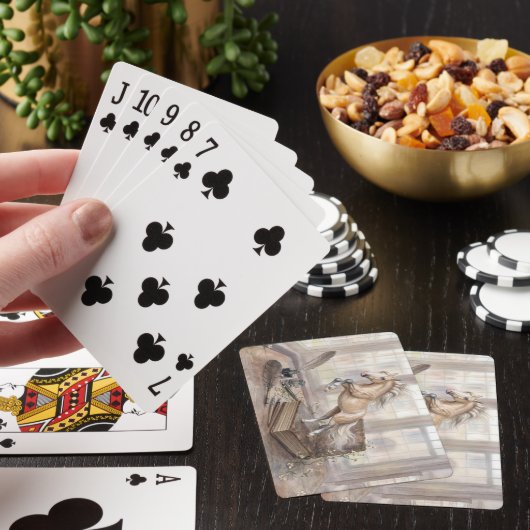 Het Geleerde Paard dat uit een Boek Springt Pokerkaarten (Insitu)