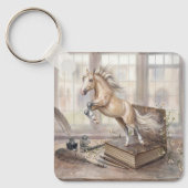Het Geleerde Paard dat uit een Boek Springt Sleutelhanger (Voorkant)
