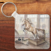 Het Geleerde Paard dat uit een Boek Springt Sleutelhanger (Voorkant)