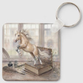 Het Geleerde Paard dat uit een Boek Springt Sleutelhanger (Achterkant)