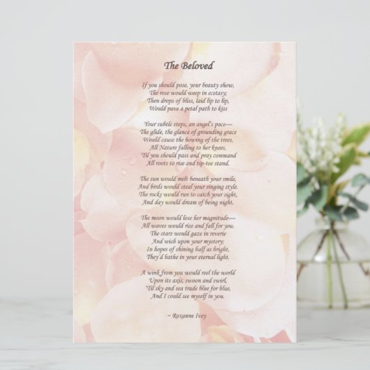 Het geliefde huwelijksgedicht / kaart (Staand voorkant)