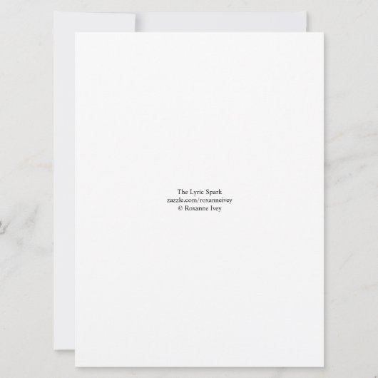 Het geliefde huwelijksgedicht / kaart (Achterkant)