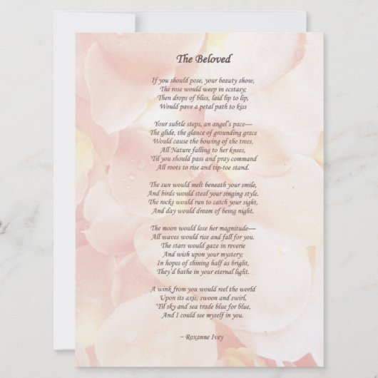 Het geliefde huwelijksgedicht / kaart (Voorkant)