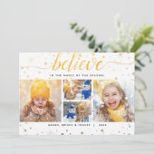 Het gelijke Effect van de Tekst GELOOFT in de Magi Feestdagenkaart (Staand voorkant)