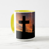 Het Geloof DwarsJesus Peace Love Destiny van het Mok (Voorkant links)