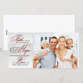 Het geloof, Hoop, houdt van Zilveren Kerstmis Feestdagenkaart (Voorkant / Achterkant)