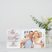 Het geloof, Hoop, houdt van Zilveren Kerstmis Feestdagenkaart (Staand voorkant)