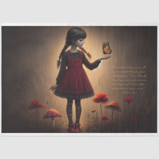 Het geloof in de Schrift Marcus 10:14-15 Tissuepapier (Voorkant)