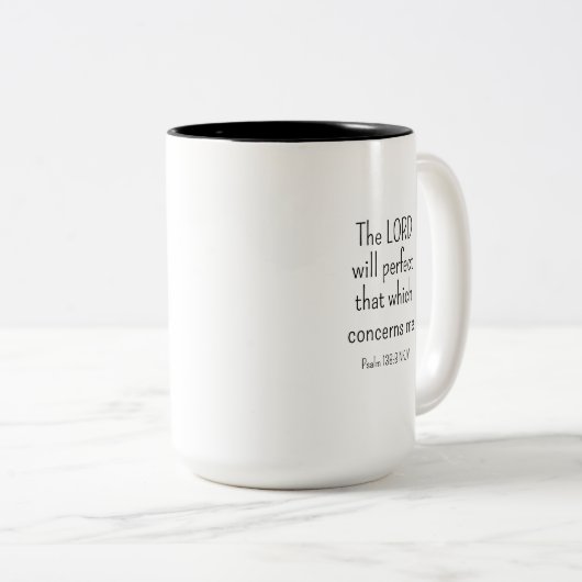 Het geloof in God zwart-wit Tweekleurige Koffiemok (Voorkant rechts)