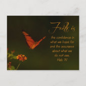 Het geloof is... Inspirerend Manuscript Briefkaart (Voorkant)