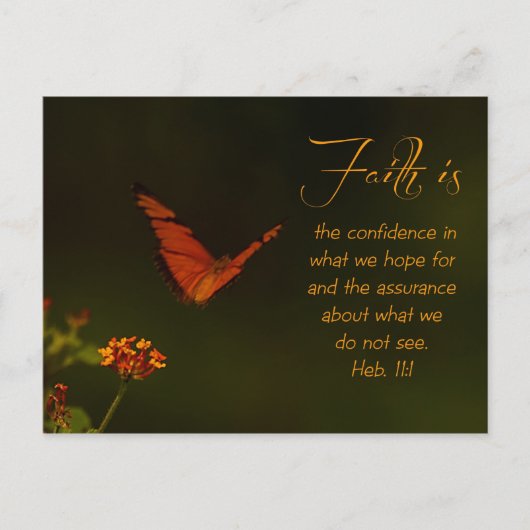 Het geloof is... Inspirerend Manuscript Briefkaart (Voorkant)
