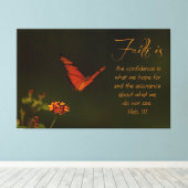 Het geloof is... Inspirerend Manuscript Canvas Afdruk (Insitu (Houten vloer))