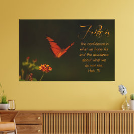 Het geloof is... Inspirerend Manuscript Canvas Afdruk