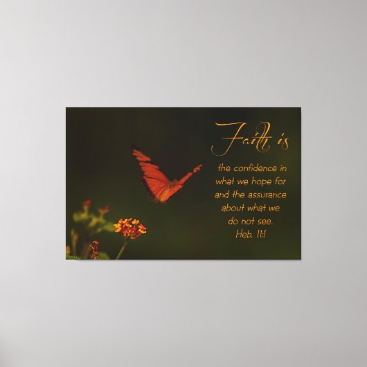 Het geloof is... Inspirerend Manuscript Canvas Afdruk (Voorkant)