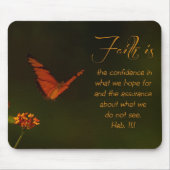 Het geloof is... Inspirerend Manuscript Muismat (Voorkant)