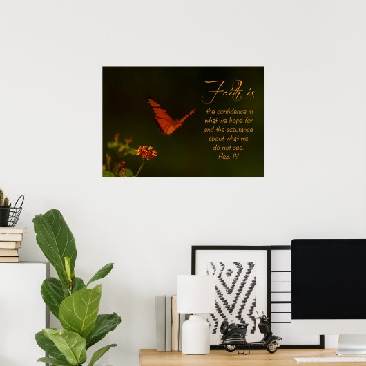 Het geloof is... Inspirerend Manuscript Poster (Thuiskantoor)