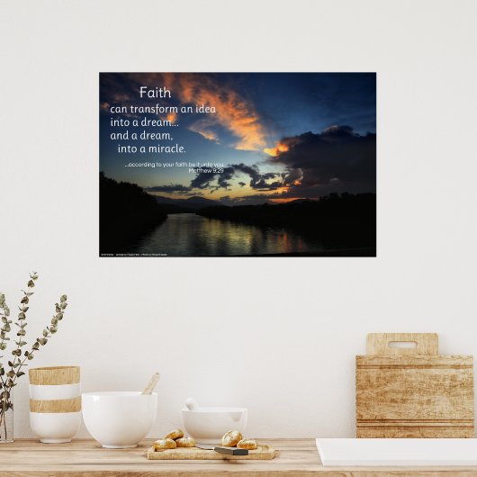 Het geloof kan transformeren...inspirerend poster (Keuken)