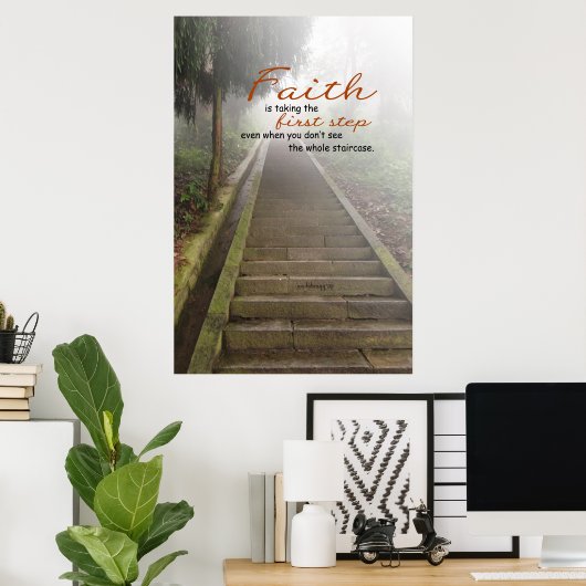 Het geloof neemt de Eerste Stap Poster (Thuiskantoor)