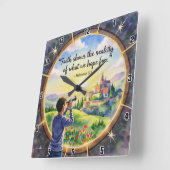 Het geloof show de realiteit van wat we hopen vierkante klok (Hoek)