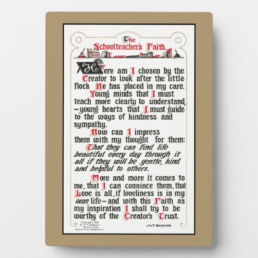 Het geloof van de Schoolleraar Fotoplaat (voorkant)