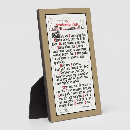 Het geloof van de Schoolleraar Fotoplaat (Zijkant)